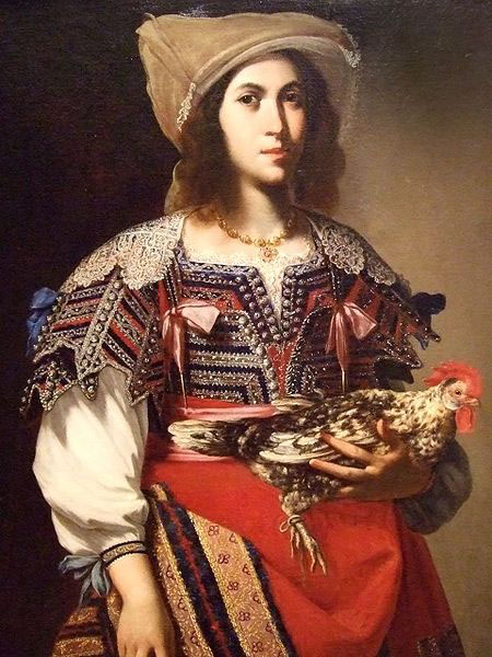 Massimo Stanzione Woman in Neapolitan Costume by Massimo Stanzione 1635 Italian oil